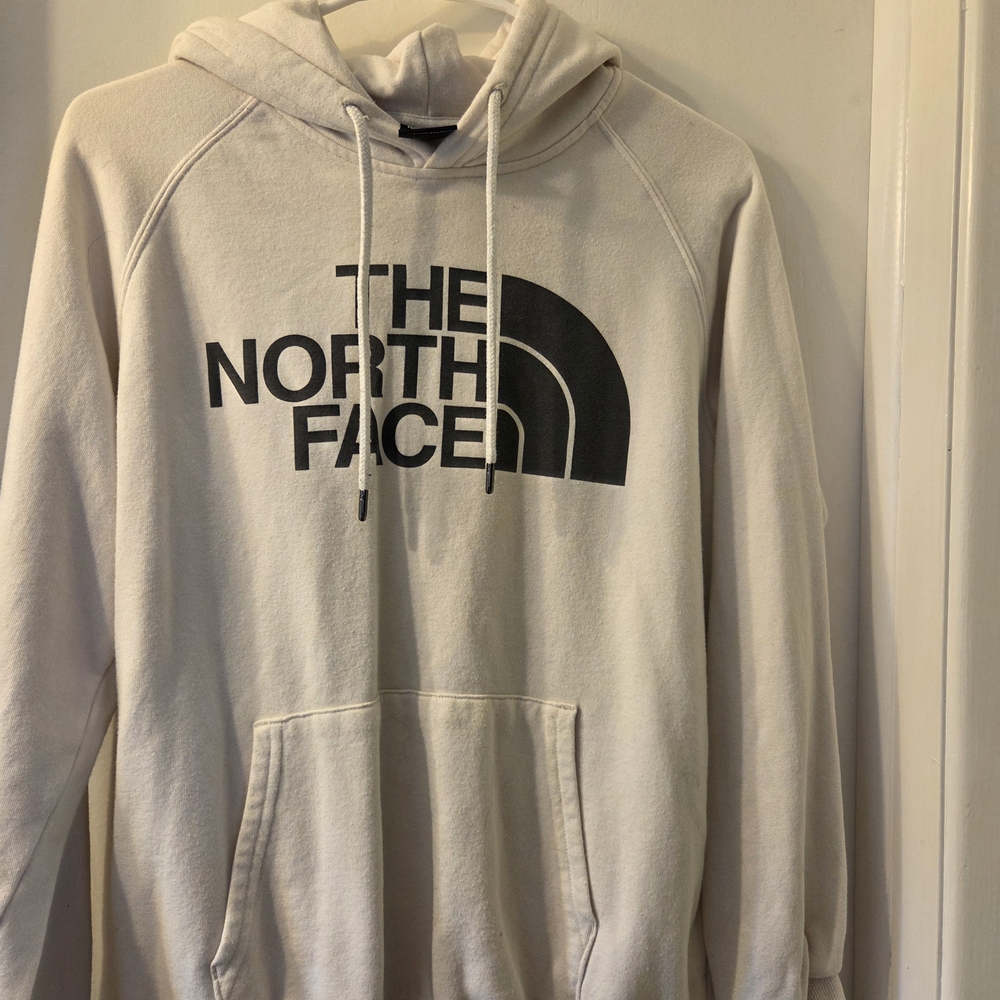 The North Face White Hoodie with Black Logo
